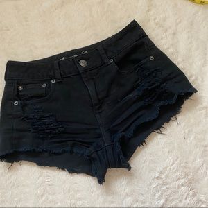 American eagle AEO black high rise festival shorts